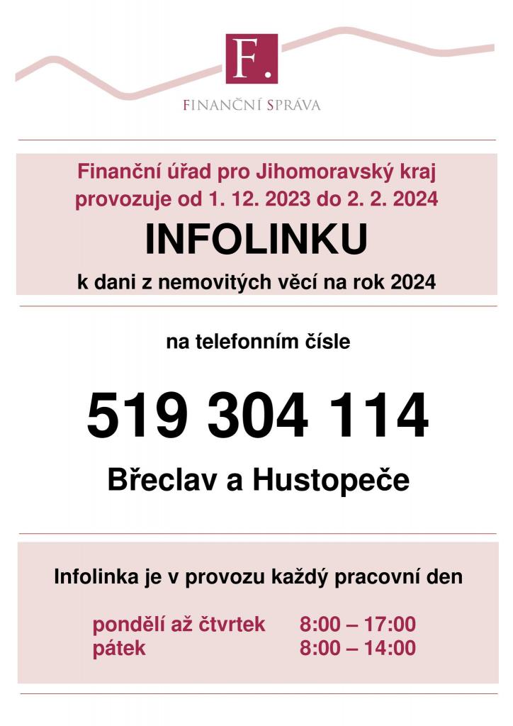 infolinka k dani z nemovitých věcí